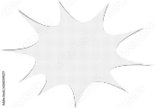 A grey explosion shape with sharp edges on transparent background