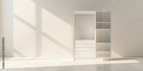 Modern white wardrobe with ...