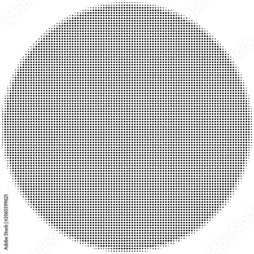 A large circle composed of small squares on transparent background.