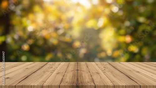 Wooden tabletop with a blur...