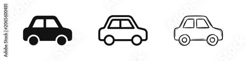 Quadro su tela Car vehicle icon set, glyph, line and sketch style