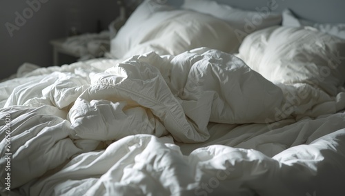 White duvet thrown back on ...