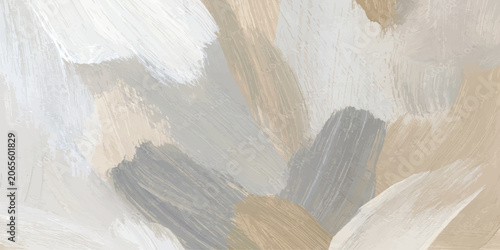 Canvas Print Textured abstract oil painting in neutral colors with abstract painting brushstr