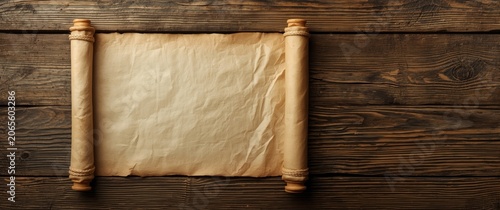 Aged parchment scroll on a ...