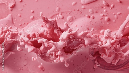 Pink liquid splash with dro...