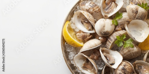 White background with fresh...