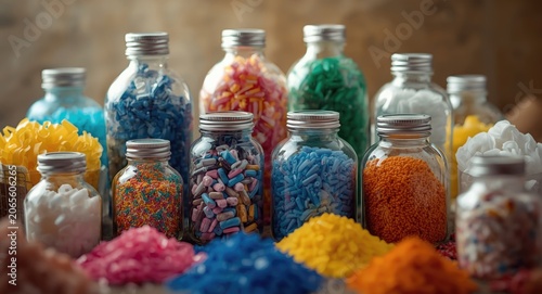 Colorful plastic polymers s...