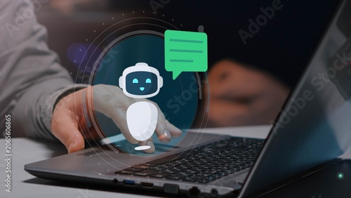 Obraz na płótnie Ai robot concept, generating text, image using artificial intelligence technology, Smart assistant, Chat AI