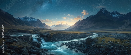 Vibrant world landscape wit...