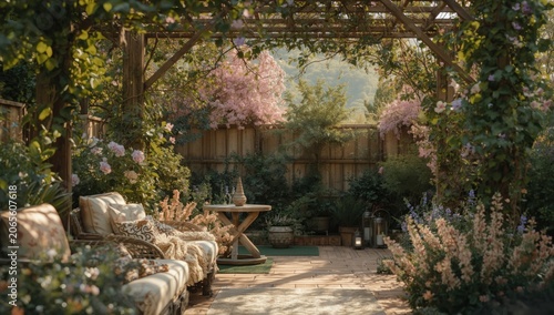 Tranquil garden space featu...