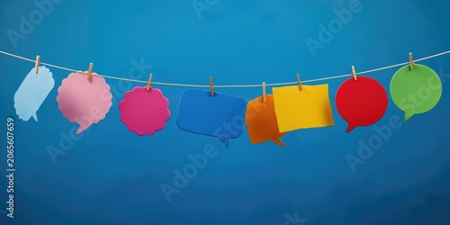 Colorful speech bubbles han...
