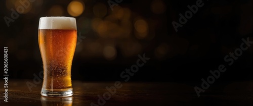 Glass of beer on a wooden t...