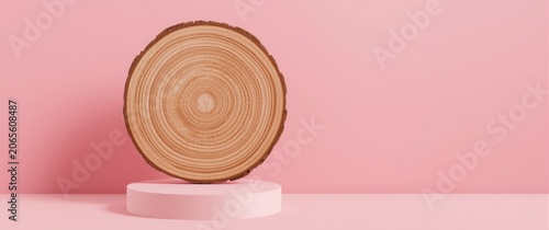 Wooden tree slice displayed...