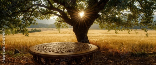 Handcrafted wooden table ov...