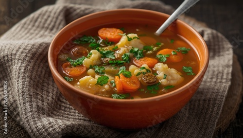 Vegetable soup with parsley...