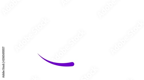 Animated violet drop of liquid moving. Fluid effect. Looped video. Vector illustration isolated on white background. 