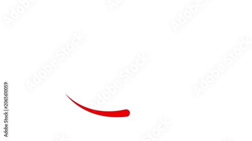 Animated red drop of liquid moving. Fluid effect. Looped video. Vector illustration isolated on white background. 