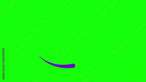 Animated violet drop of liquid moving. Fluid effect. Looped video. Vector illustration isolated on green background. 