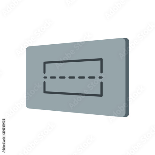 Modern Grey Rectangular Wall Plate with Minimalist Geometric Line Art Design.
