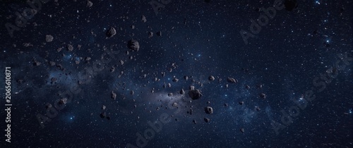 Asteroid field with stars i...