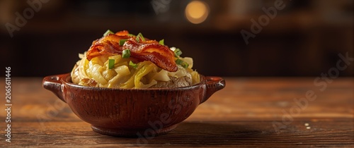 Herb garnished baked potato...