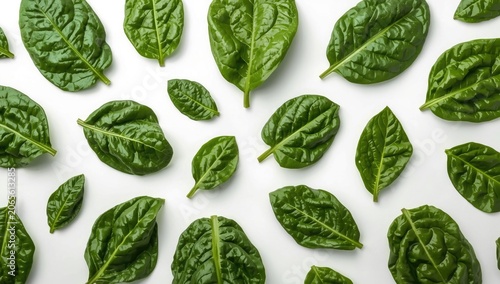 Fresh green spinach leaves ...