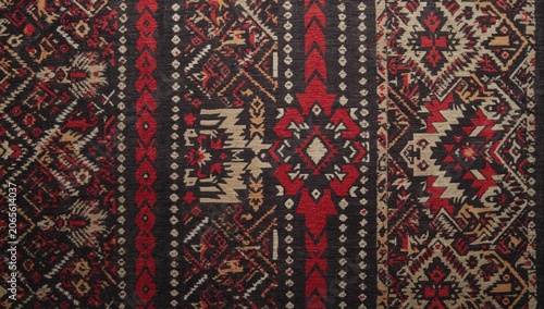 Rustic patterned fabric wit...