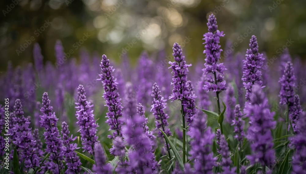 Obraz premium Purple flowers blooming in a vibrant field