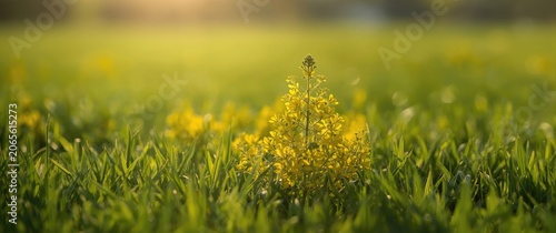 Yellow wildflower in a gree...