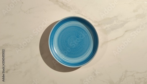 Retro blue ceramic plate di...