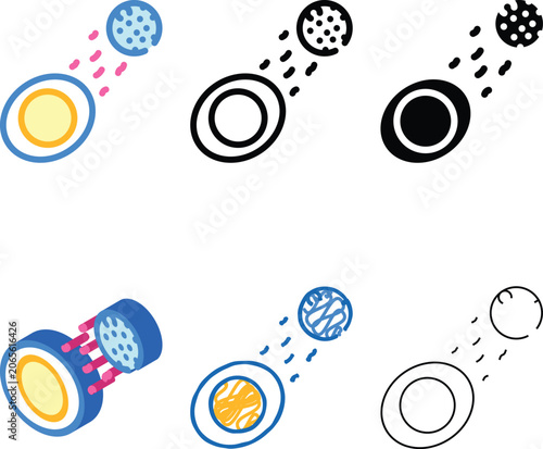 Cuadro en lienzo process describing ebb and flow color icon variants vector