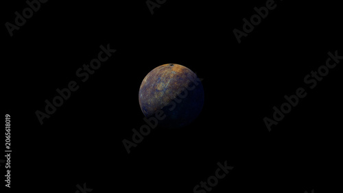Planet plutıo and space. 3d illustration