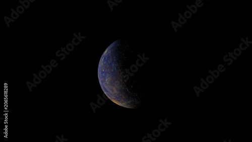 Planet plutıo and space. 3d illustration
