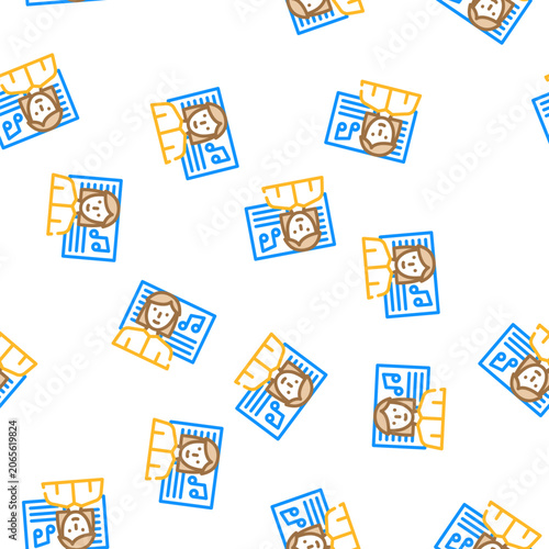 фотографія musician woman job vector seamless pattern musician woman job sign illustration