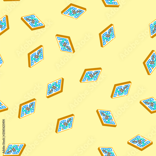 snakes and ladders game board table isometric seamless pattern. snakes and ladders game board table sign illustration