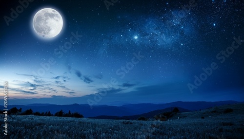 night sky with moon