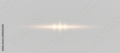 Quadro su tela A glowing amber-gold ray emits soft light with elegant reflections and shimmering highlights