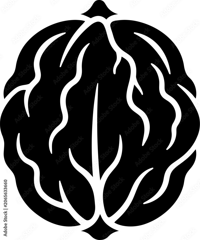 Obraz premium Walnut outline icon for healthy food and nutrition