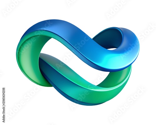 3d abstract mobius loop shape illustration