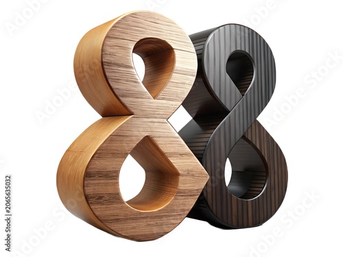 3d infinity symbol with two colors