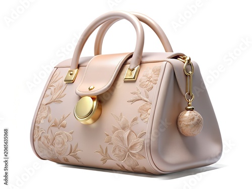 Elegant floral handbag with gold accents