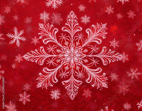 textured red snowflake background