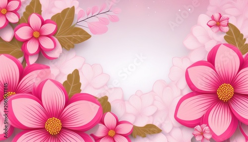 beautiful floral background with pink flower
