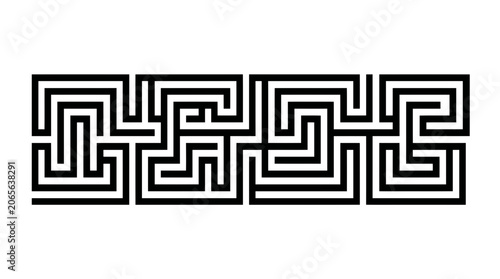 Black and white maze design pattern.