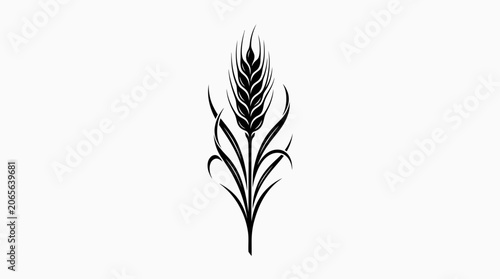 Black silhouette of a wheat plant.