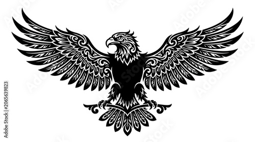 Detailed Eagle Illustration with Ornate Design.