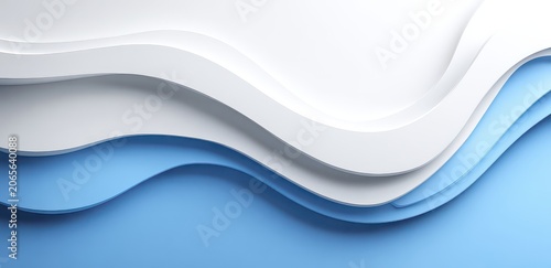 Clean Abstract Background with Smooth Blue and White Waves and Curves Gently Flowing Across the Frame with Subtle Shadows and Soft Lighting for a Serene and Modern Aesthetic