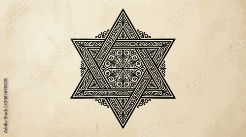 Intricate Star of David Design.