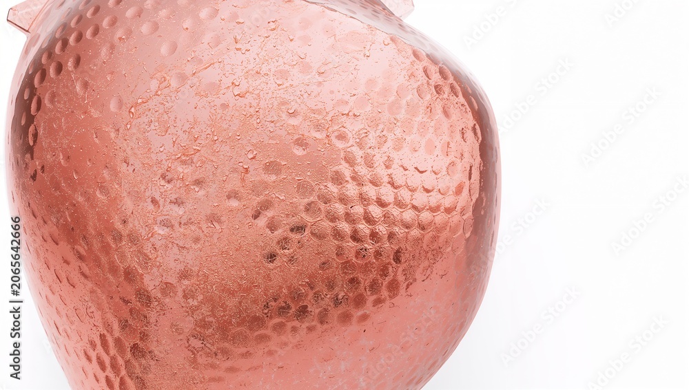 Fototapeta premium Close-up of a hammered copper sphere with textured surface and reflective finish