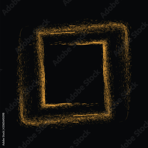 Square Abstract Golden Glitter